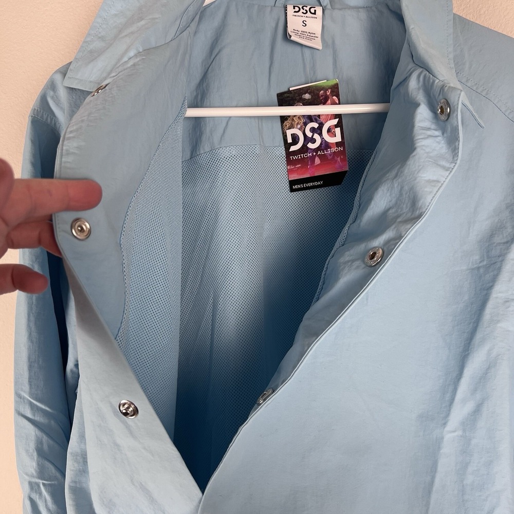 DSG Mens Small Coaches Jacket Cloudless Sky Blue Water Resistant Streetwear NWT - Picture 9 of 9